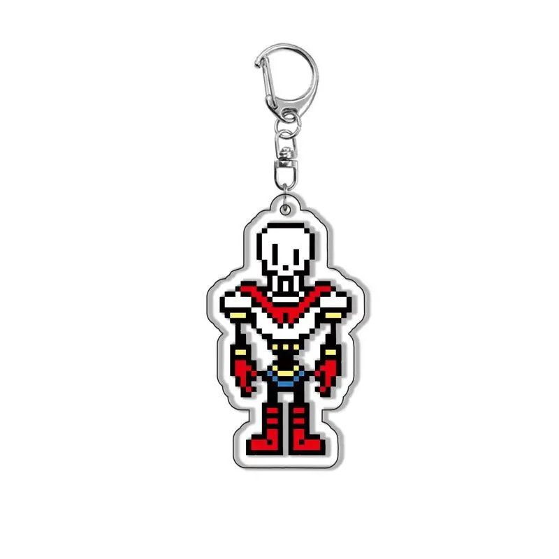 New Game Undertale Sans Cosplay Keychain Sans Flowey Papyrus Asriel Pendant Key Ring Bag Accessories Cartoon Badge For Kids Gift