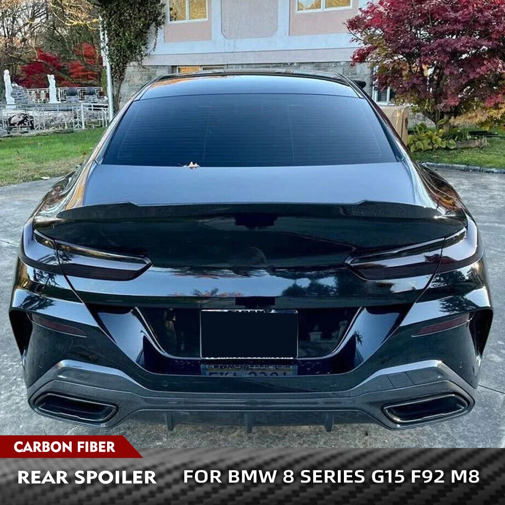 

Для BMW 8-серии G15 F92 M8 840i Coupe 2-дверный 2018-2022 задний багажник из углеродного волокна, гоночный спойлер, крылья, задняя крышка багажника, крыло, губа