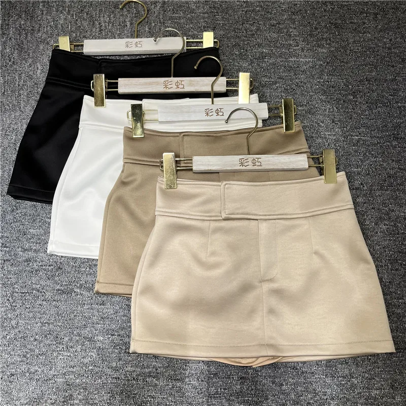 Acetate Halter Neck  Dress Women's Summer New Style Anti-Light Satin Slimming Short Skirt High Waist H-Shape Polyester Blend