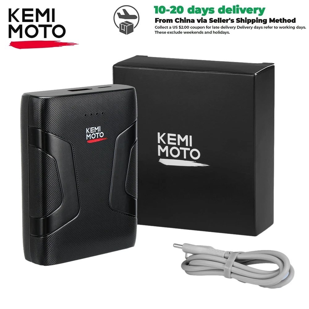 

KEMIMOTO 10000mAh Portable USB Power Bank for Heated Clothing Mobile Phones Fast Rechargeable Safe Battery Pack Winter Gear