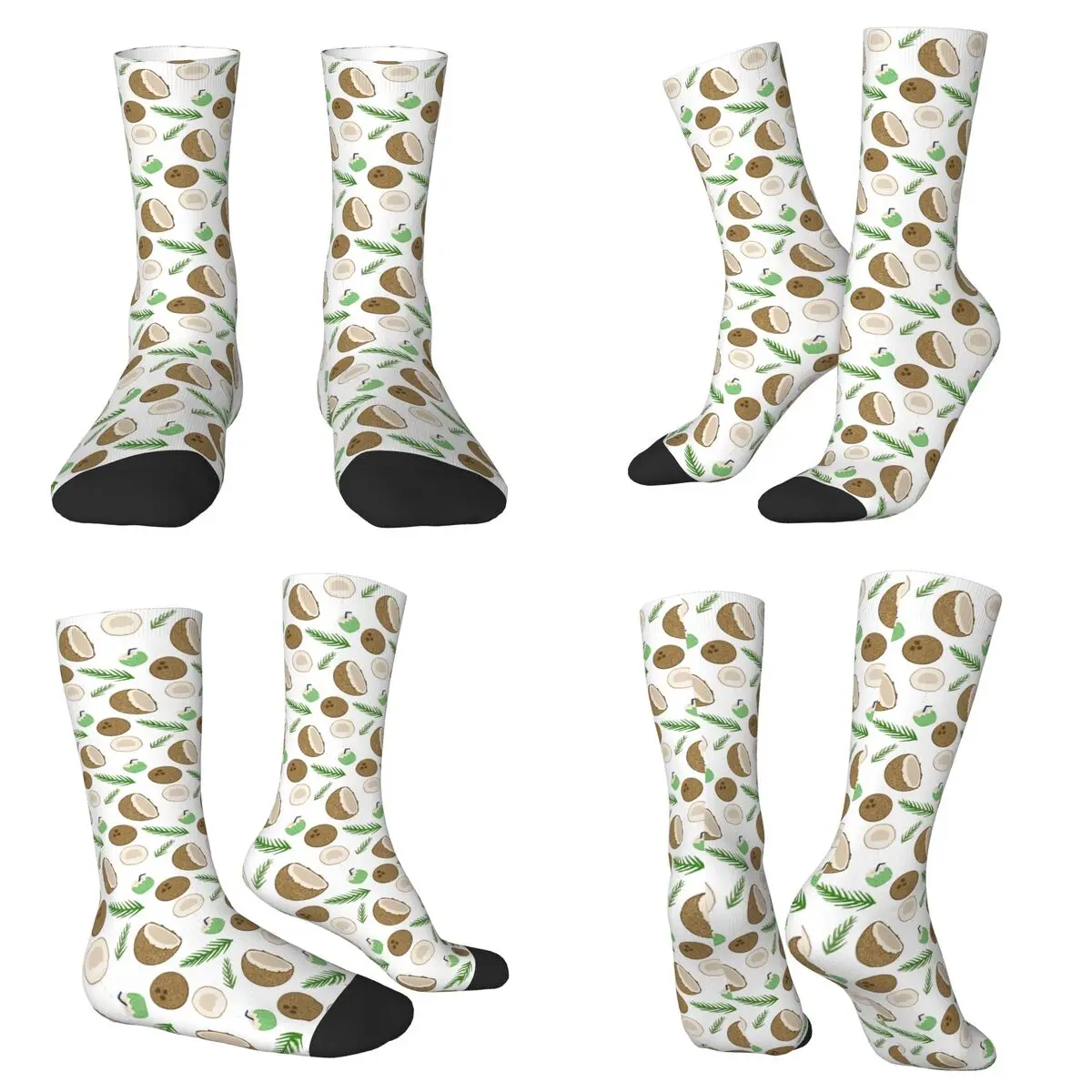 Coconut Milk Drink Element Socks Harajuku High Quality Stockings All Season Long Socks for Unisex Valentine's Day Gifts