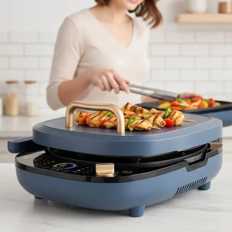 Household Electric Baking Pan Double-Sided Heating Deepened Enlarged Detachable Washable Frying Pan for Kitchen Cooking
