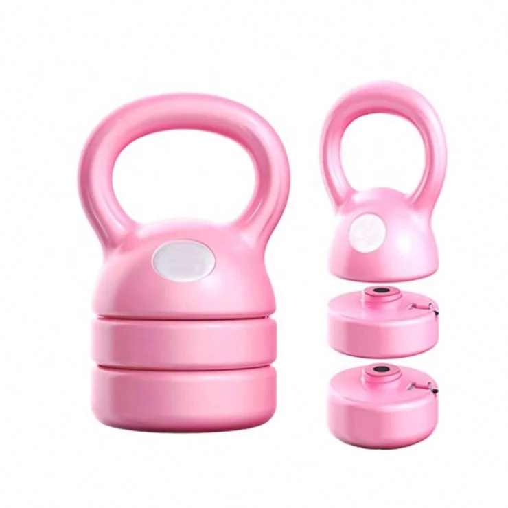 

Wholesale Adjustable Weight Pink Concrete Kettle Bell Pe Plastic Cement Kettlebell Set