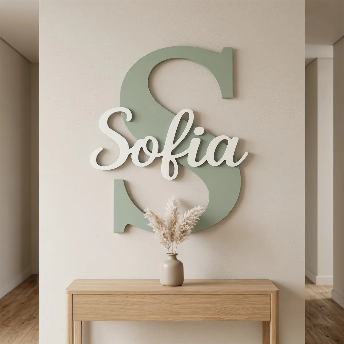 1Pc Custom Minimalist Wooden Name Plaque,Home Kids Room Nursery Bedroom Wall Door Decor,DIY Paintable,Birthday Wedding Gift
