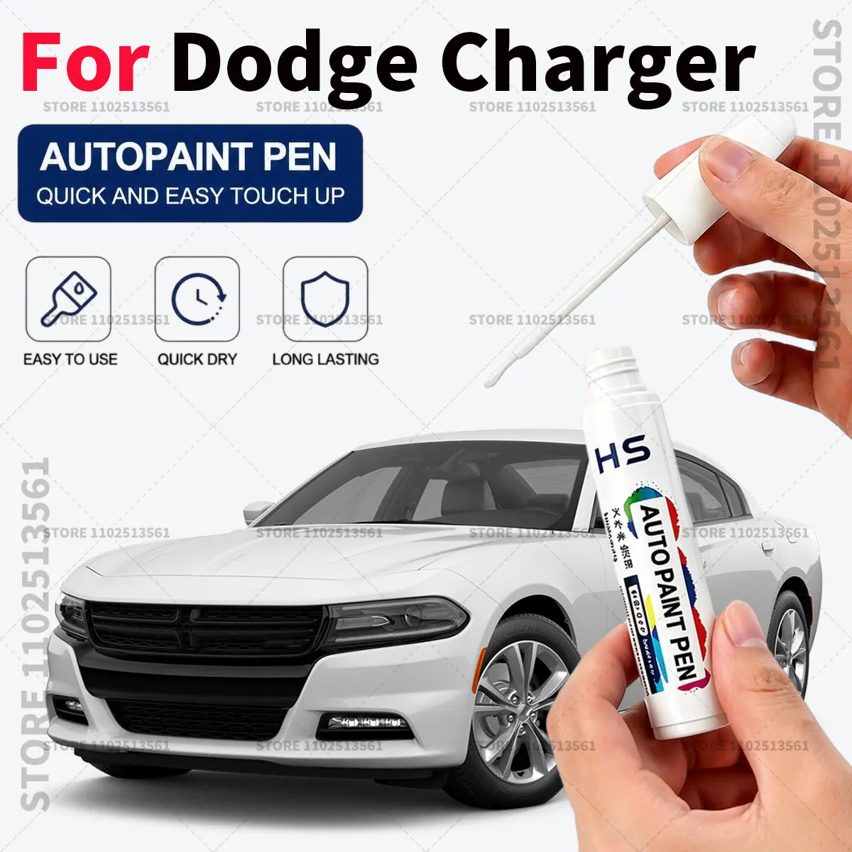 Car Paint Repair Pen Restores Original Factory Paint Finish For Dodge Charger Destroy Gray Pitch Black F8 Green White Red