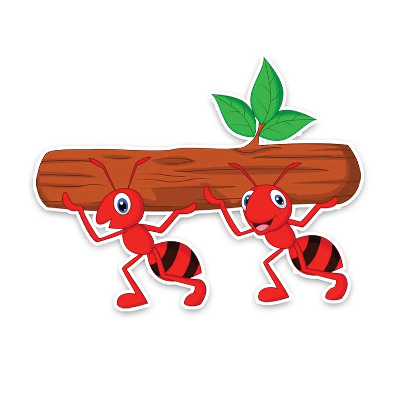 

N807# Self-adhesive Decal For Cartoon Lovely Carry Wood Ants Car Sticker Waterproof Auto Decors on Bumper Rear Window Laptop