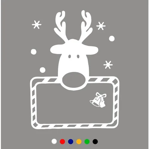 New Jargon Christmas Decorations Cute Fawn Sticker Decal-White