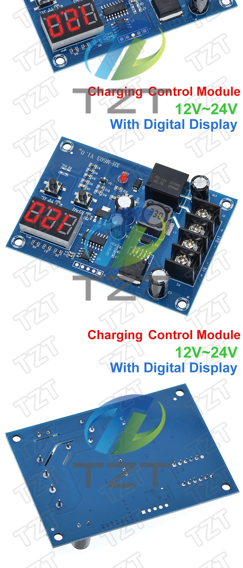 TZT XH-M603 Ladesteuermodul 12-24V Speicher Lithium Batterie Ladegerät Steuerschalter Schutzplatine mit LED-Anzeige NEU – Detail 5