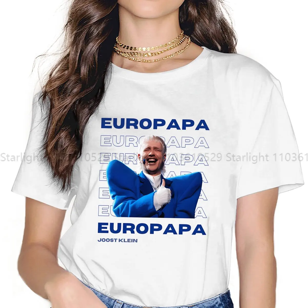 Joost Klein Europapa Women T Shirt Eurovision Netherlands Female Tops Polyester Harajuku Kawaii Y2k Tees Ladies Tshirt