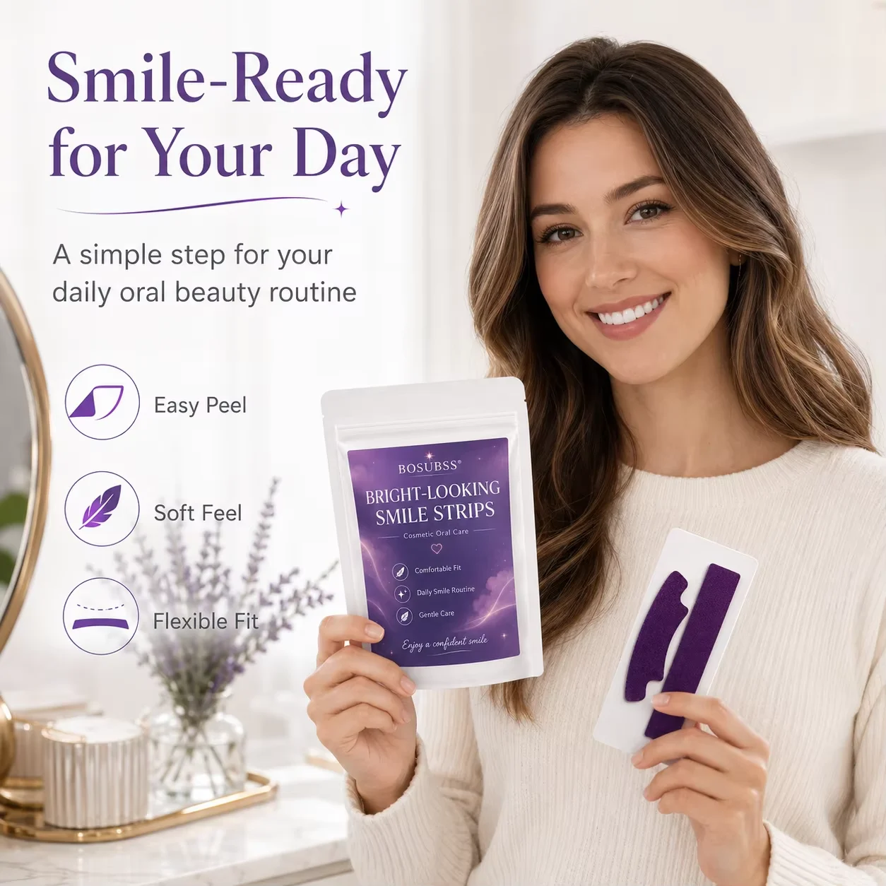 1 Paar Oral Beauty Strips, Daily Smile Patches, einfach zu verwendende Lächelnpflege-Streifen für die tägliche Anwendung zu Hause – Detail 1