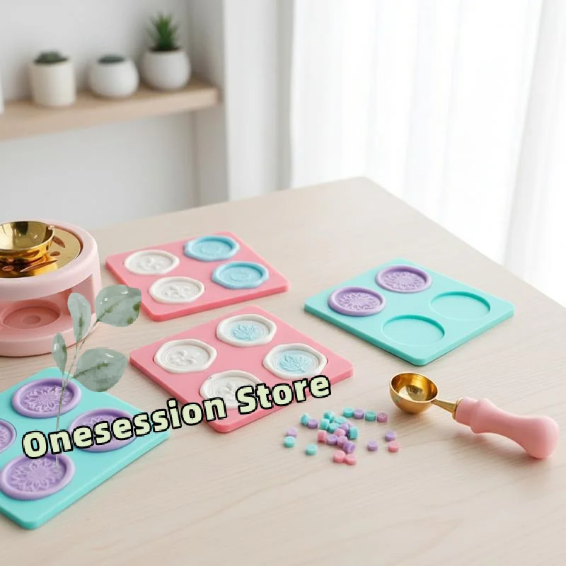 Sealing Wax Silicone Mold Pad for 25mm Stamp Precision Fix Shape Mats Reusable Tool for Wedding Invitation Seals
