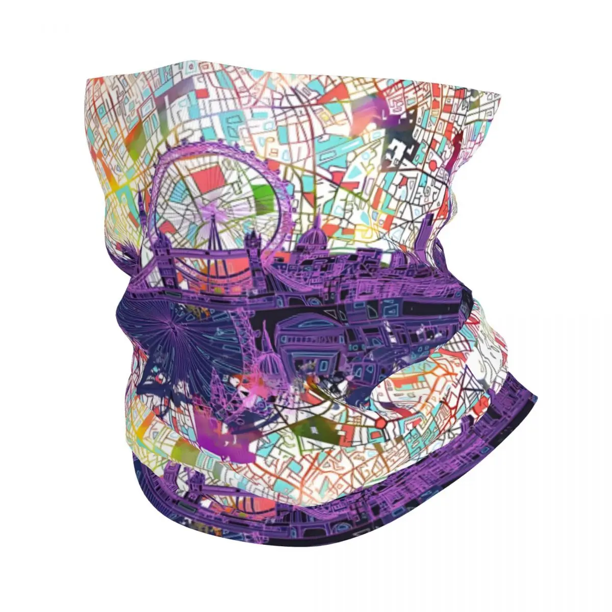 London Skyline Abstract Thin Wrap Scarf Bandana Neck Gaiter Face Cover Headband