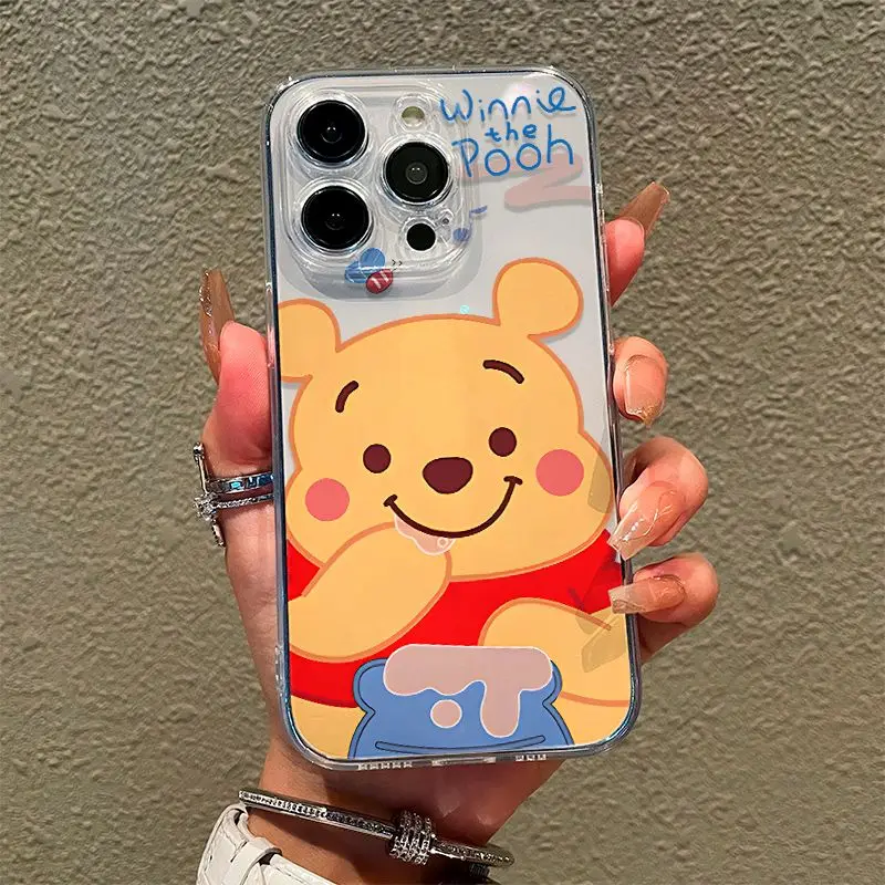 Disney Winnie The Pooh Eat Honey Phone Case For iPhone 15 14 13 12 11 Pro Max XS Max XR 78Plus MINI Y2K Soft Silicone Back Cover