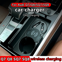 For Audi Q7 Q8 SQ7 SQ8 Car Wireless Charging Charger Cigarette Lighter Splitter Fast Charging QI QC3.0 PD3.0 for mobile phones