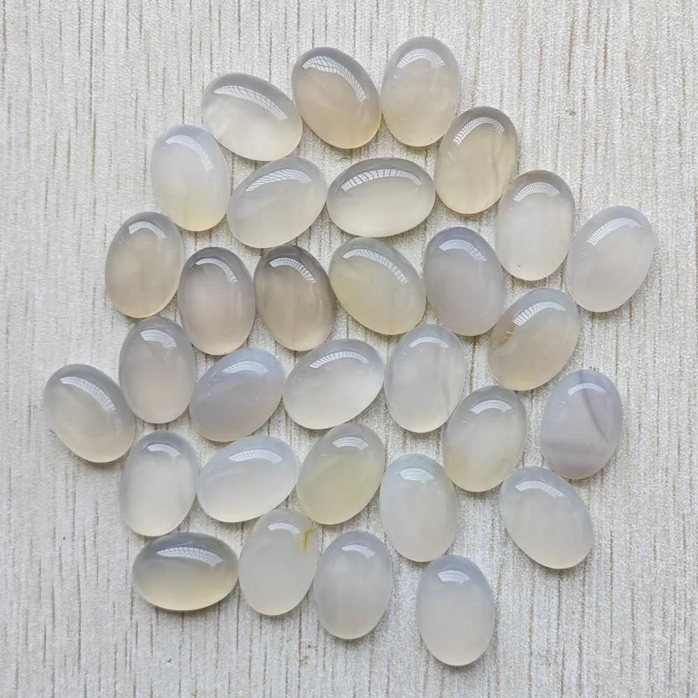 13x18MM Fashion natural white agate Oval shape CABOCHON CAB Beads for jewelry making Wholesale 30pcs/lot fast shipping