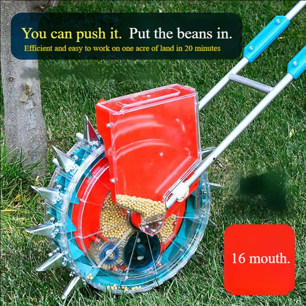 Drum Type Seeder Hand Push Multi Function Sowing Machine For Corn Peanut Soybean Vegetables