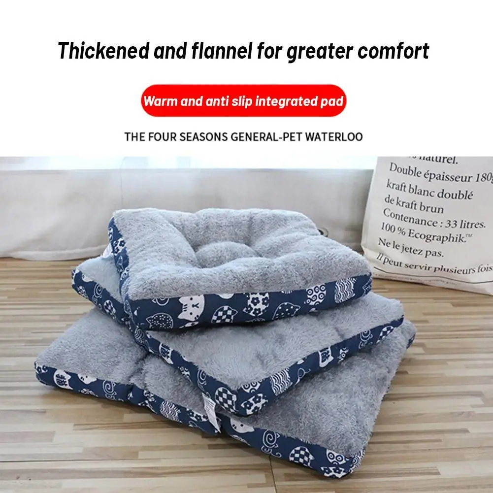 Mollige En Verdikte Puur Katoenen Warme Hondenbedmat Kattenmatras Winter Warme Huisdierenmat Antislip Ontwerp Machine Wasbaar Huisdierenbrood Ma