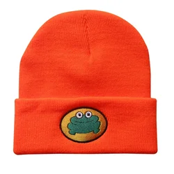 Parappa The Rapper Beanies Boys Girls Casual Froggie Embroidery Knit Soft Warm Bonnet Caps Gift Unisex