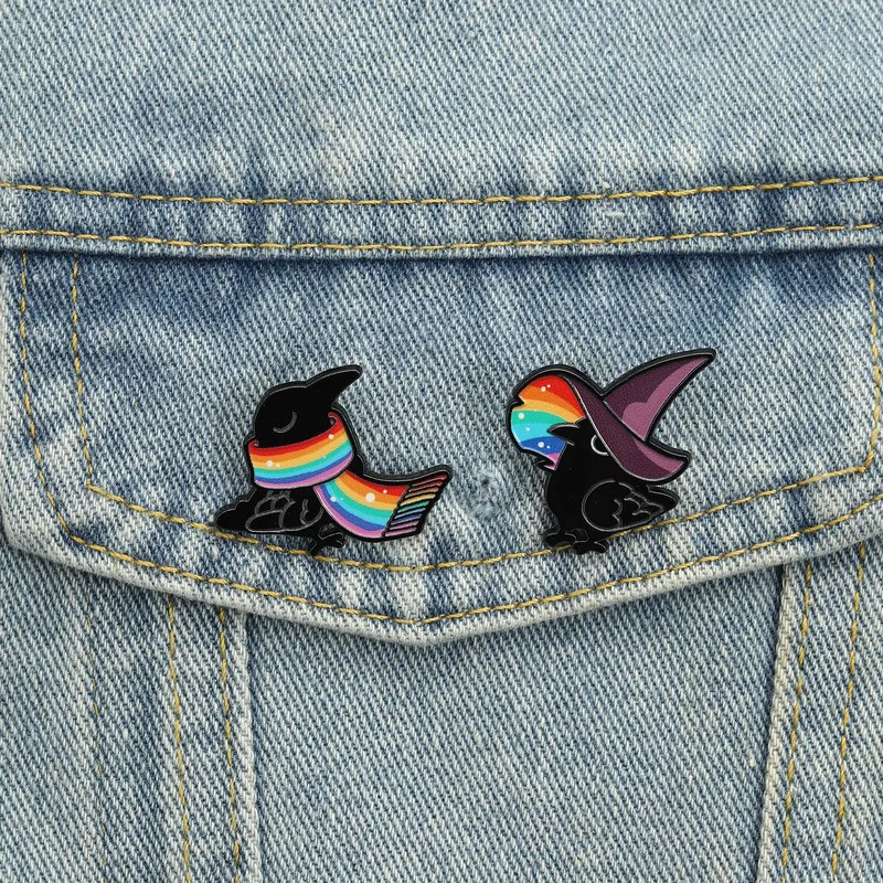 Magic Raven Cute Bird-shaped Badges, Cartoon Animal Series Alloy Pins, Accessory for Clothing and Bags, Gift for Friends