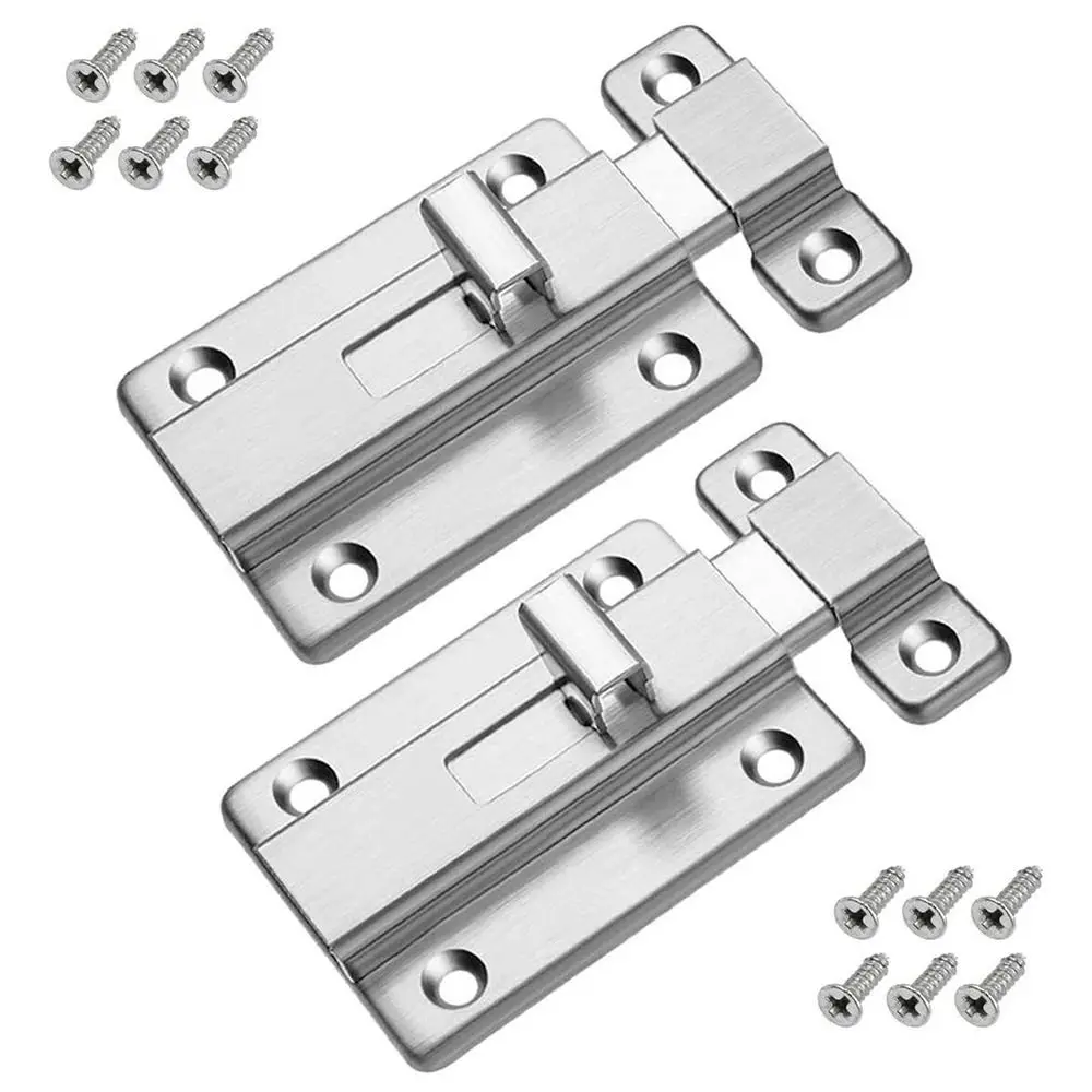 Silver Self-elastic Latch Durable Cabinet Hinges Security Bolt Latch Anti-theft Stainless steel Spring Latches Furniture Supply