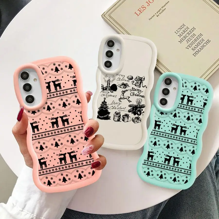 Christmas Sika Deer Soft Phone Cover Case for Samsung Galaxy A05 A52 A55 A30 A06 A04 A02s A20 A51 A73 A50 A03