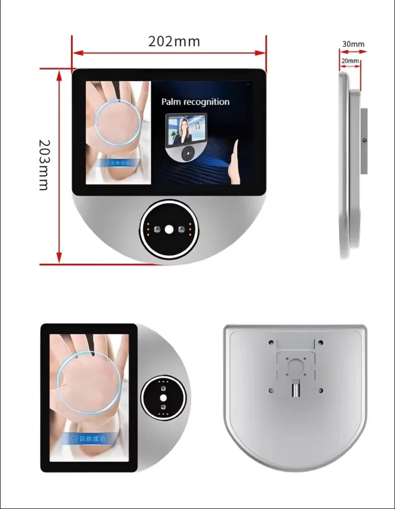 【Best-selling】8-Inch Integrated Attendance Access Control Machine Palm Print Facial Recognition WiFi Support Image Sensors Senso