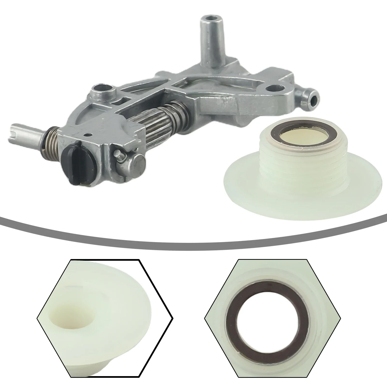 

Agricultural Electric Water Pump Oil Drive Pump Worm Gear Kit For Chinese Chainsaw 5200 4500 5800 52cc Electric Saw Oil Pump