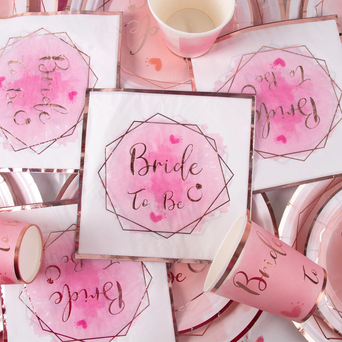 Bride to Be Disposable Tableware Set Plate Cup Napkins Decor Bachelorette Party Hen Night Bridal Shower Decorations Supplies