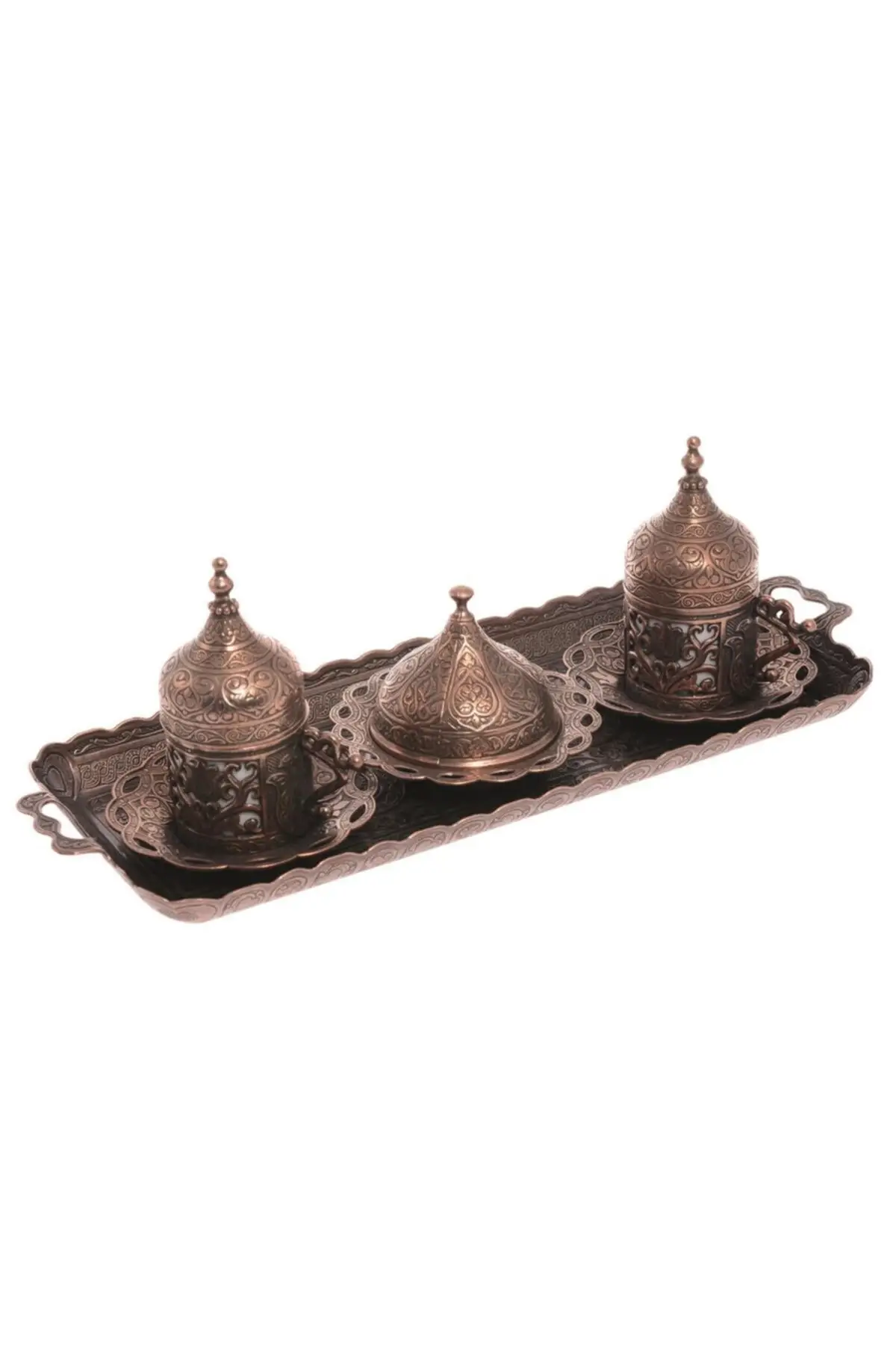 

DOLBOVI ottoman Tulıp turkish coffee set 2 person-antique copper Crst160 handmade espresso cup