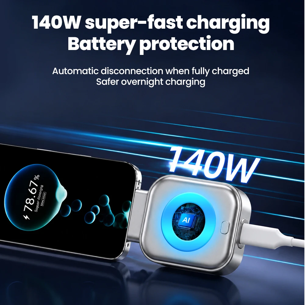 140W Type-C Fast Charge Fully Charged Automatic Separator Auto Disconnect For Night Charging Overcharge Prevention Separator
