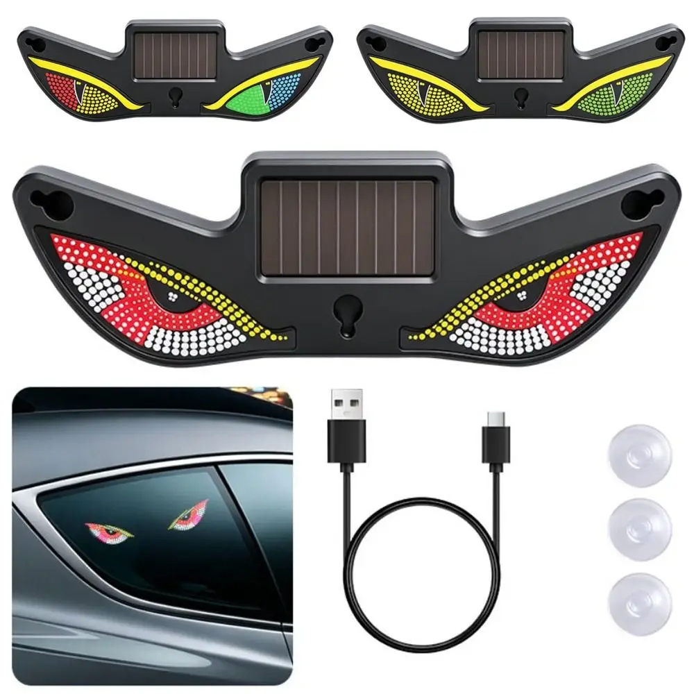 5 Modes Car Demon Eye Light Creative Cool Car Atmosphere Light Suction Cup Installation Flashing Rear Window Light Universal