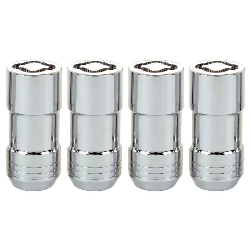 14 x 1.5 Thread Lock Set with Bright Finish, 60 Degree Cone 4 Piece Fasteners and Tool for Wheel Service and