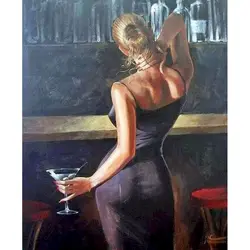 GATYZTORY Acrylic Painting By Numbers With Frame Drinking Woman Drawing By Numbers Figure Picture Paint Home Decoration Crafts