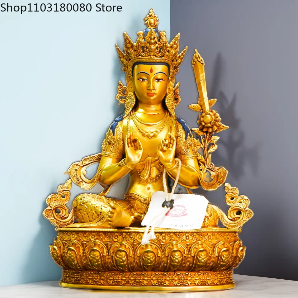 Copper gilding Akashagarbha Bodhisattva Akasagarbha buddha statue Tibet buddhism sculpture Large size,22cm