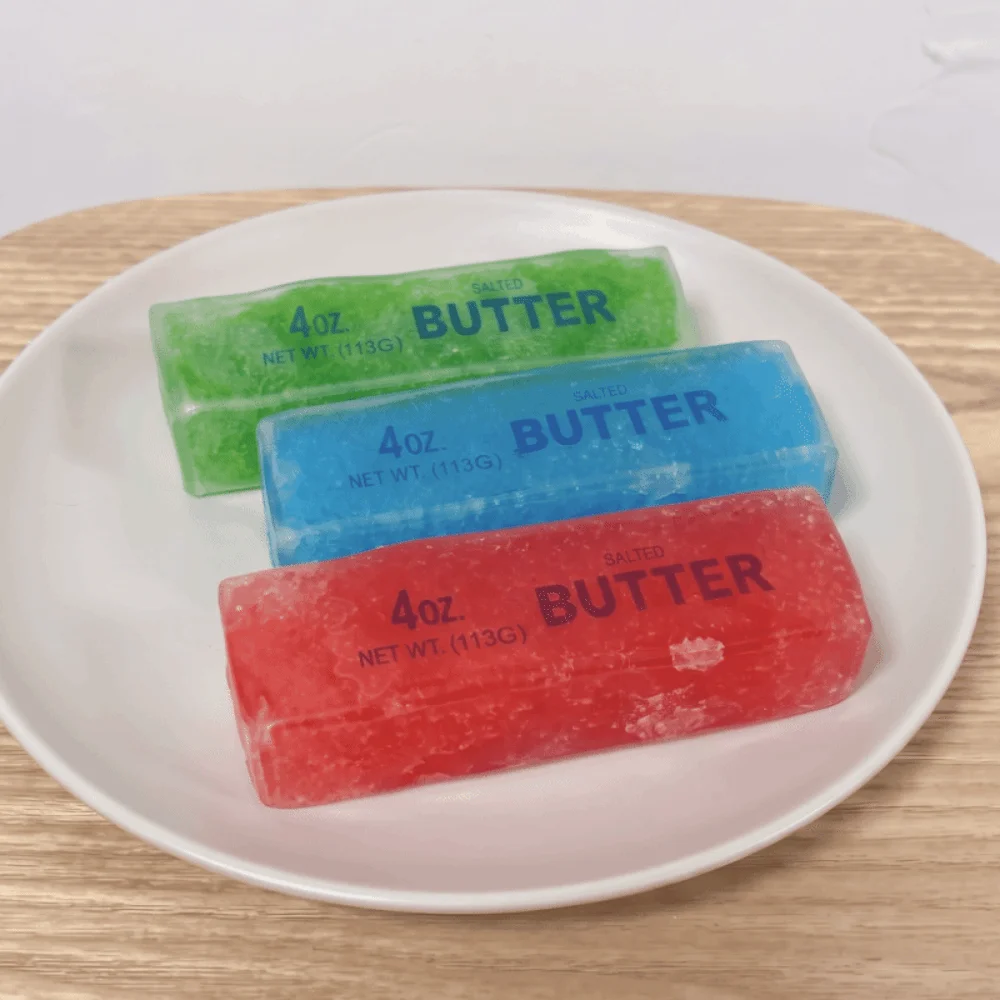 Slushy Texture Butter Stick Squishy Toy Super Soft Slow Rising Butter Stick Squeeze Toy Butter Shape Wet Texture