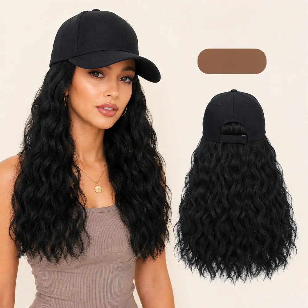 Synthetic Wool Roll Wig Baseball Hat For Ruoyun Women Short Curly Hair Piece Fashionable Daily Wear Accessory