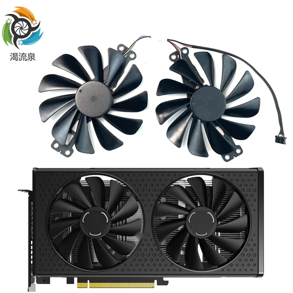 New 95MM KDK FY010010M12LPA RX6600 6600XT Kipas Kartu Grafis untuk XFX Radeon RX 6600 XT Kipas Kartu Video Gaming