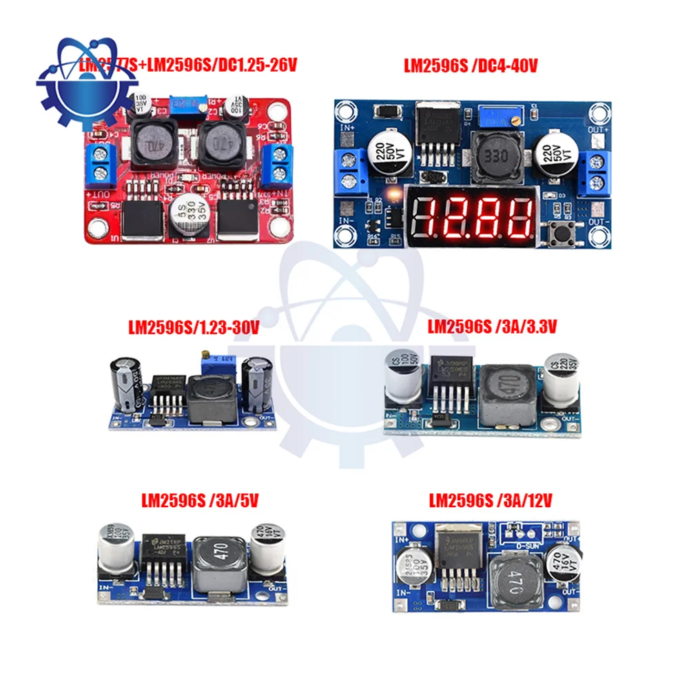 DC 1.25-26V LM2577S LM2596S DC Adjustable Step Up Down Boost Buck Voltage Converter Module LED Driver Power Supply Voltage Reg