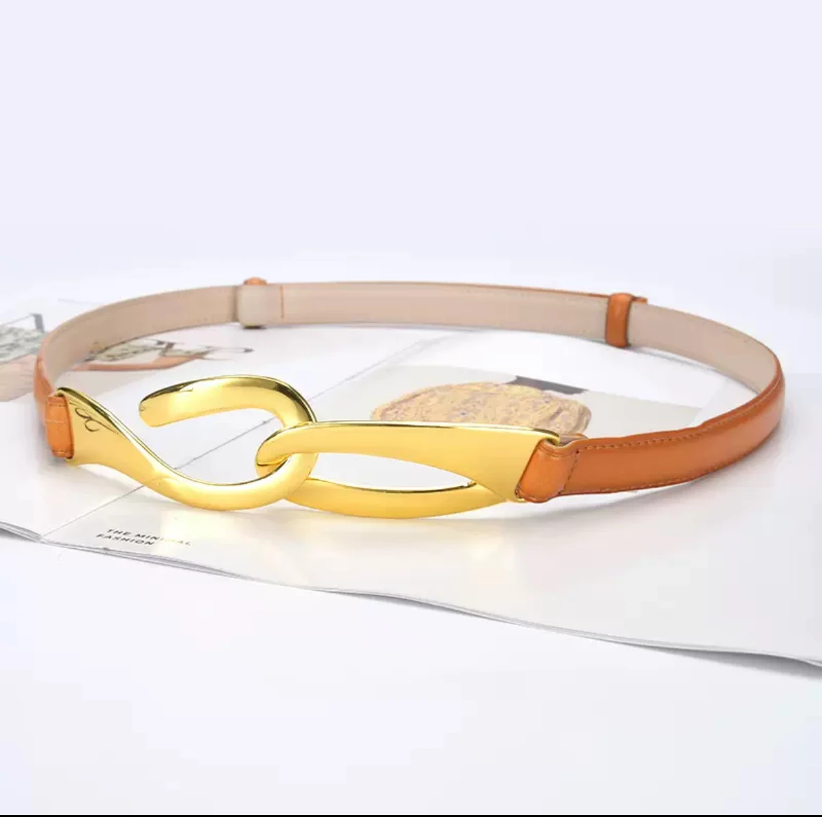 

105 * Adjustable luxury belt 1.9 cm wide, high-end Korean style universal belt, suitable for women's clothing accessories