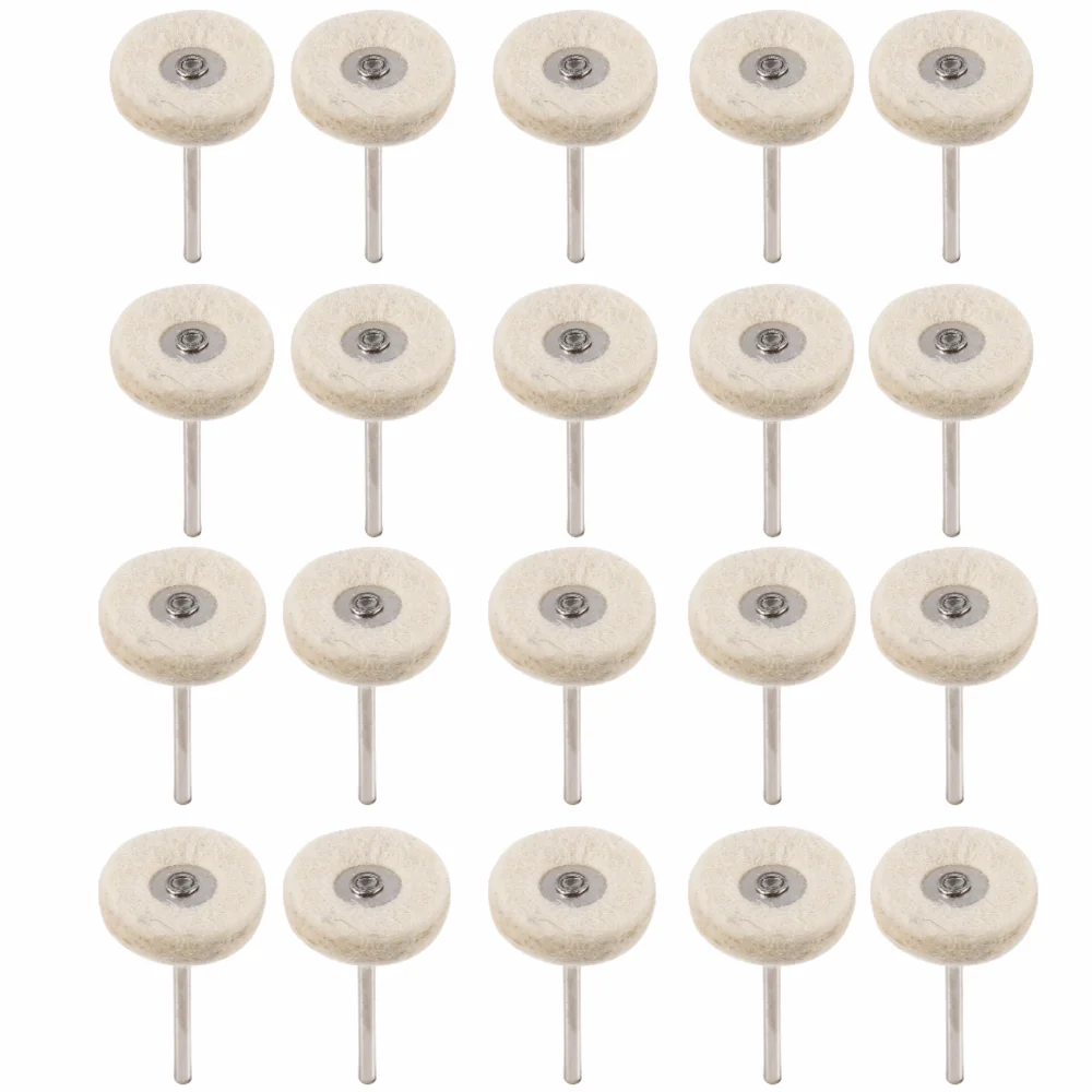 

20PCS Compressed Wool Wool Felt Polishing Wheel Mandrel Mounted Round Wheel Head Grinding Wheel Mini Detail Finishing