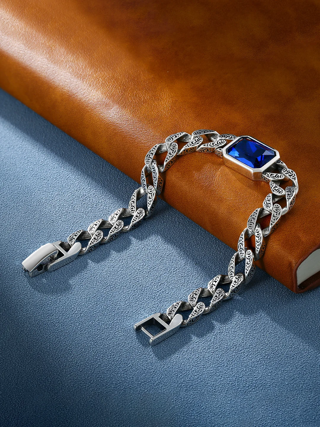 Blue Zircon Bracelet For Women Couples New Fashion Vintage Classic Punk Hip Hop Party Jewelry Accessories Gifts