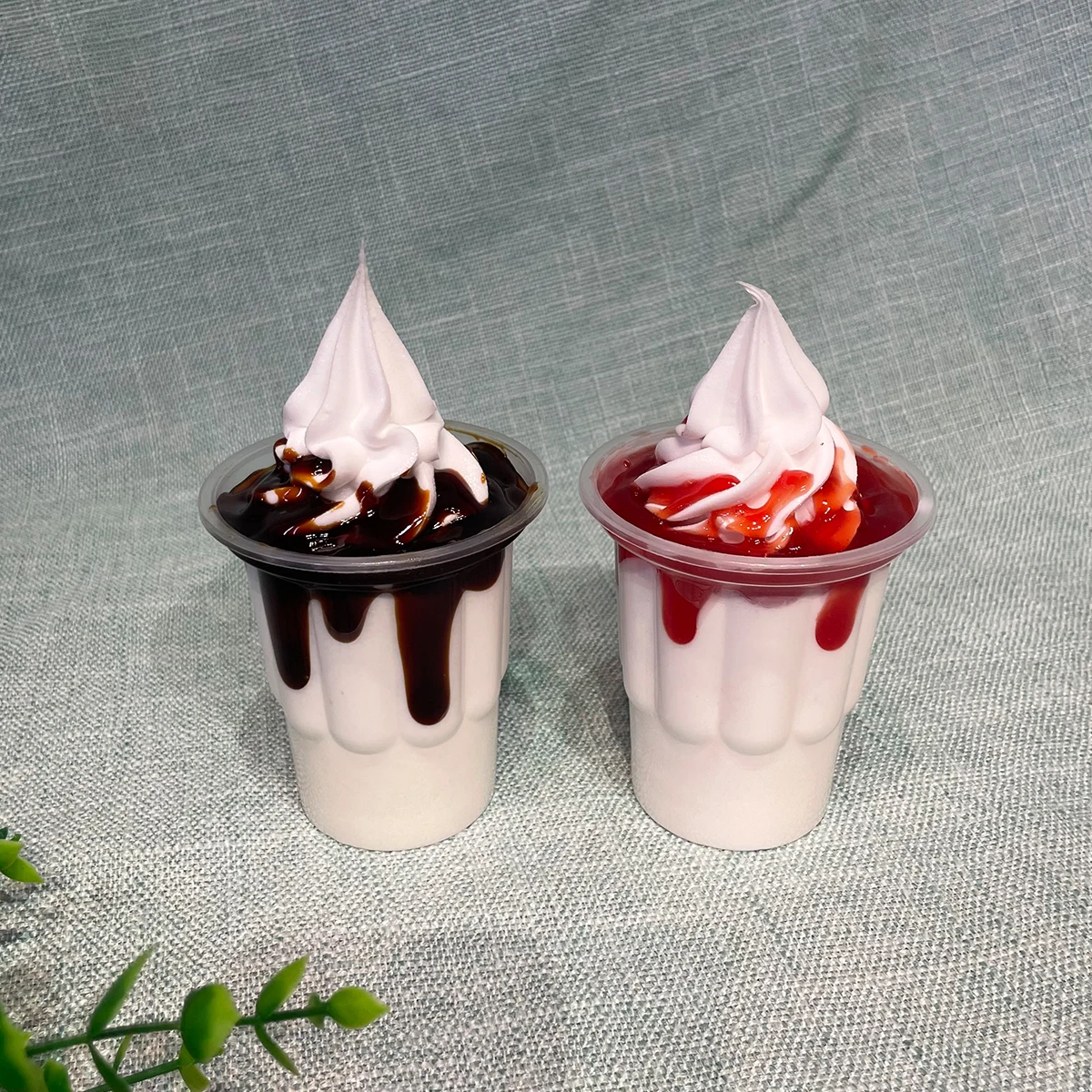 14 سنتيمتر بولي يوريثان واقعية مثلجات الآيس كريم وهمية بارفيه مع المربى تسلق الحلوى عرض للتصوير ديكور حفلات متجر نافذة الدعامة