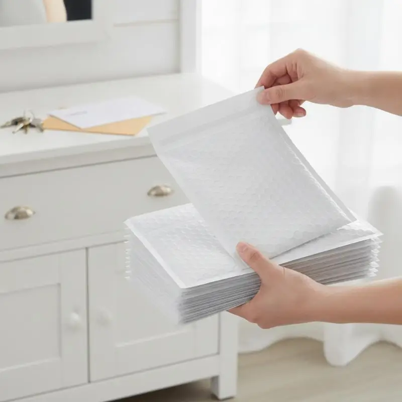 10 Pcs White Bubble Mailers - Waterproof Self-Sealing Padded Envelopes & Cushioning Shipping Bags for Packaging