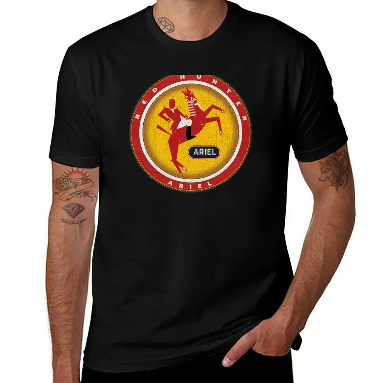 Ariel Red Hunter Vintage Motorcycles England T-Shirt Breathable Sportswear for Men T-Shirt