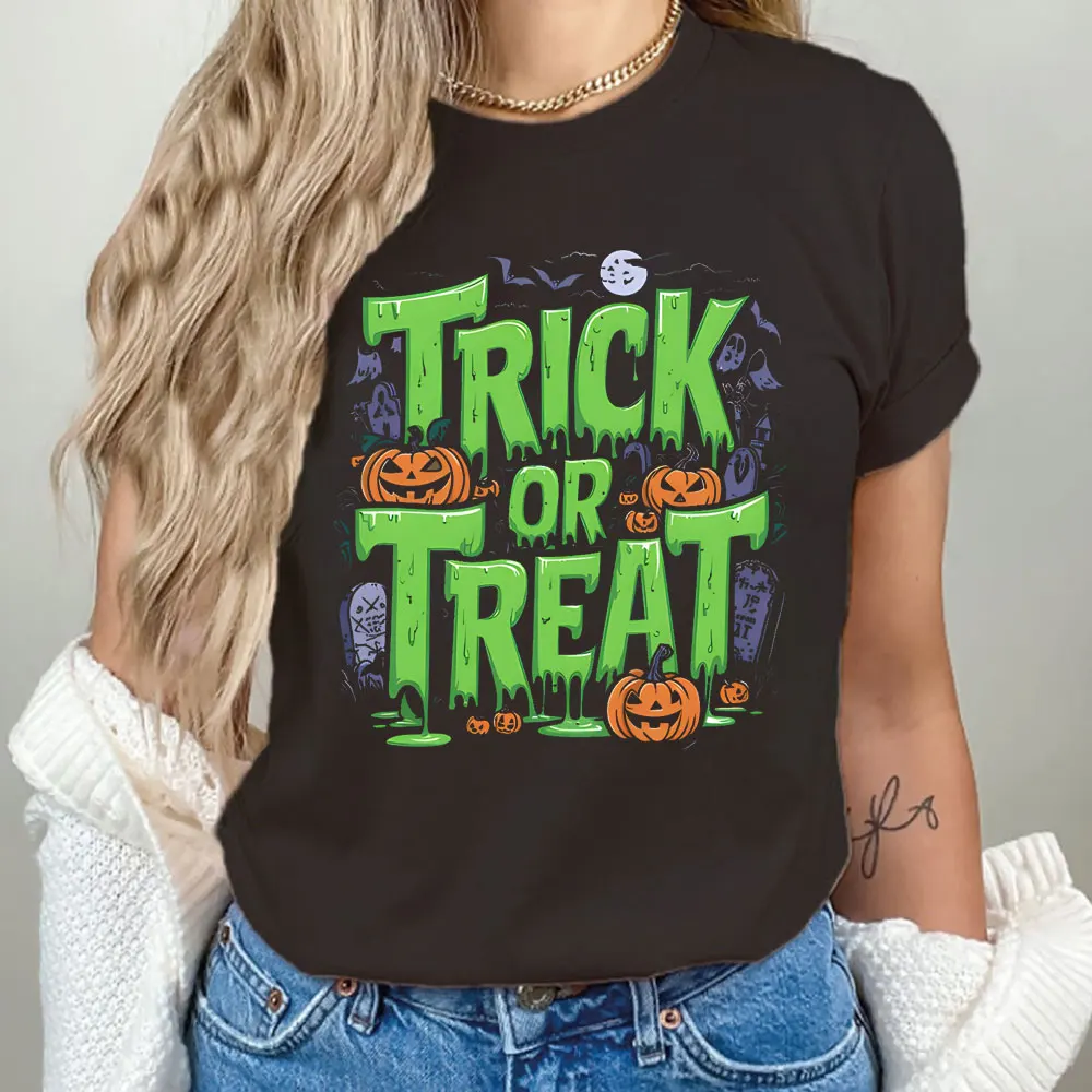 Trick or Treat Shirt Halloween Retro Ghost T-shirt of Treats Halloween Gift Spooky Season Vibe Ghost Lover Aesthetic Women Tops