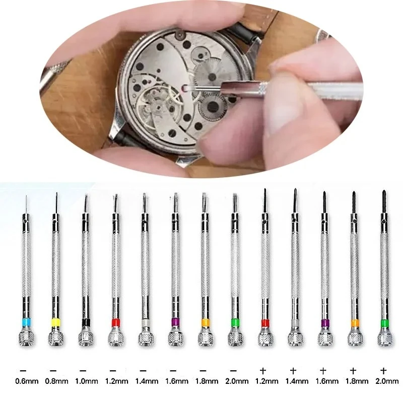 

13Pcs Screwdriver Set 0.6mm-2.0mm Watch Repair Tools Flat Head Screwdriver Kit Professional Watchmakers for Watch Repair Tools