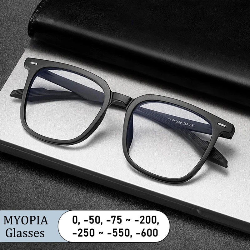 

Классические брендовые фотохромные очки в квадратной оправе большого размера с защитой от синего света, близорукости по рецепту, мужские очки на заказ