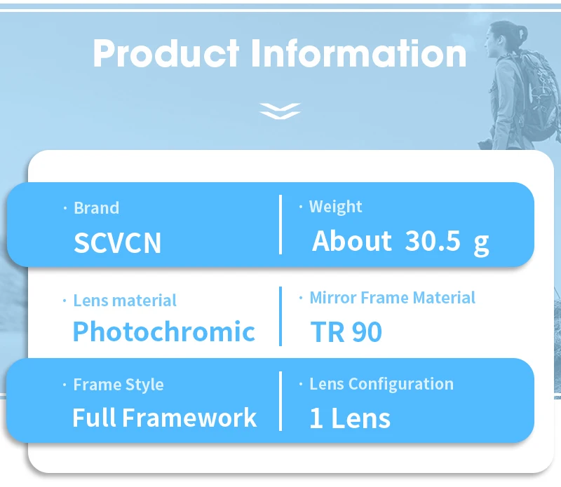 SCVCN Fahrbrille Radfahren Sonnenbrille Photochrome Männer Frauen Wandern Reiten Winddichte Schutzbrille UV400 Schutz Sportbrille – Detail 14