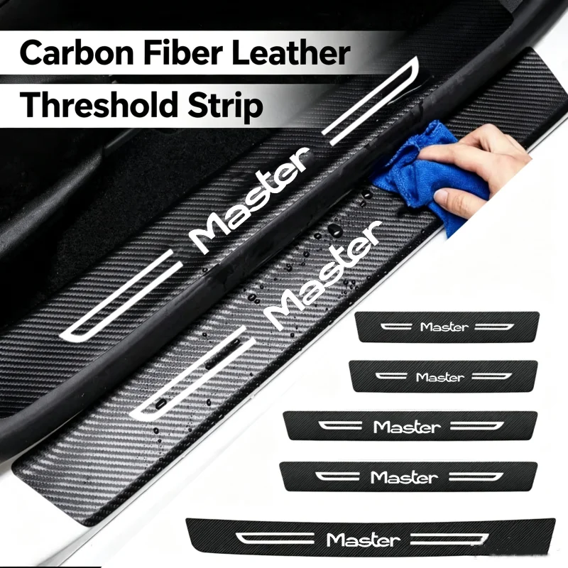 Car Door Threshold Anti Scratch Decals Film Doorsill Trim Stickers For Renault Master Logo Trunk Bumper Guard Strip Accessories