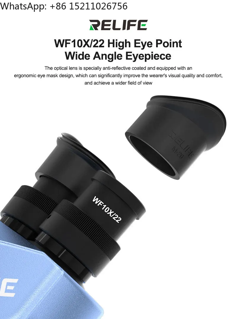 Microscopio estéreo Trinocular HD RELIFE RL-M7T Pro-STL2 + fuente de luz de RL-033M + adaptador de 0,5 CTV + cámara HD MC1 4K para reparación de PCB de teléfono